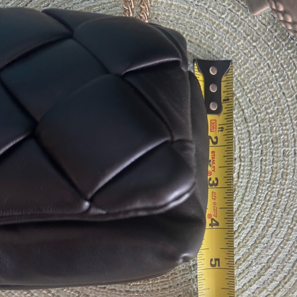 A New Day Sophie Quilted Crossbody Pillow Purse Bag Black with Gold Chain Strap - Picture 7 of 14